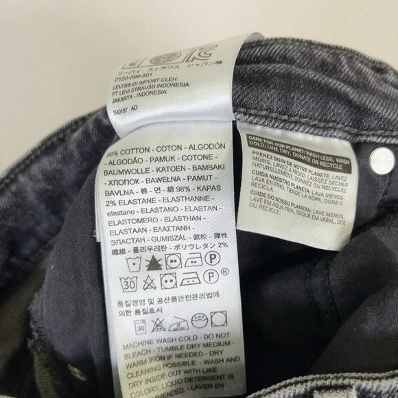 Levi's 721 High Rise Skinny  Grey Wash Distressed Knee Jeans - Picture 10 of 15